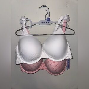 Roxy Women's White and Pink Bra Set 40C (2) pc
